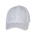 thumbnail image 1 of Top Headwear Fashion Bling Rhinestone Studded Cotton Baseball Cap - White/Silver, 1 of 2