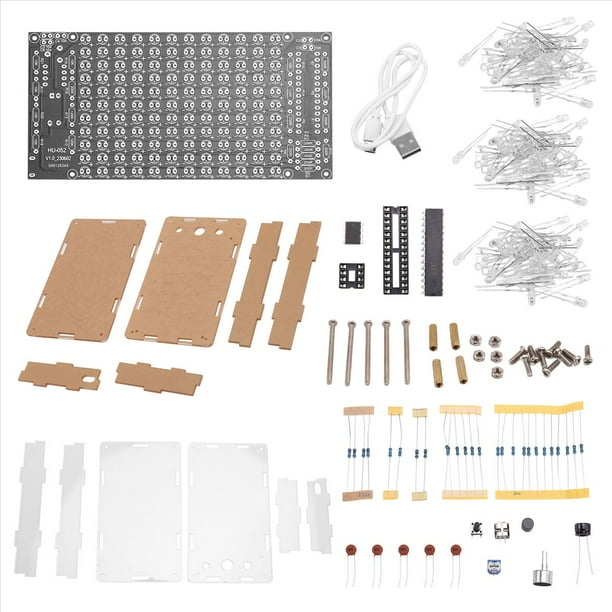 Mini Pantalla Electrónica Altavoz Estéreo Doméstico Activado por Sonido Kit de Proyecto de Soldadura DIY