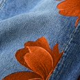 thumbnail image 4 of OJSFQUFP Women’s Floral Print Wide Leg Cropped Jeans High Waisted Faux Casual Pants, 4 of 5