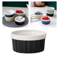 thumbnail image 3 of Ramekins de apto para postre, cuenco de cerámica para hornear Creme Postre Pudín Souffle, adecuado para fiestas, restaurantes, Negro perfecl recipiente para hornear de porcelana, 3 of 8
