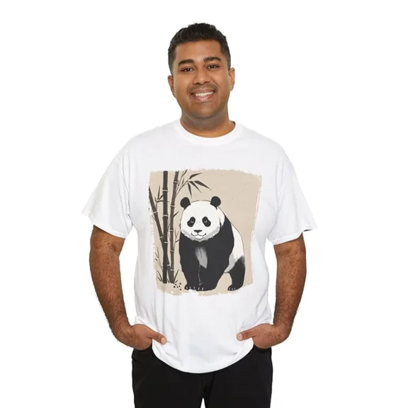 Kiraa Tee With Panda T-Shirt S-5Xl | Minimalist Japanese Tee | Tranquility & Peace Shirt Birthday Gifts; For Men & Women