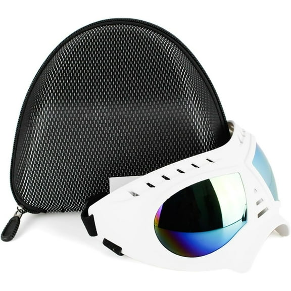 UOSIA Dog Goggles,Pet Sunglasses with Adjustable Strap for Medium Large Dog,L,Blue Lens