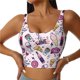 thumbnail image 1 of Fotbe Wine Sujetador Deportivo Largo sin Aros para Mujer con Almohadillas y Soporte Medio, Transpirable y Absorbente, Camiseta Tipo Chaleco o Tank Top-Medium, 1 of 8