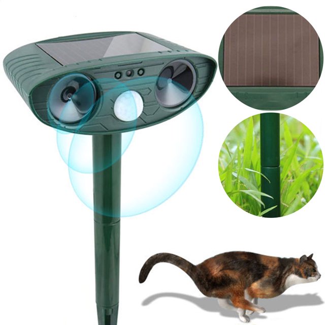 Repelente Ultrasónico Repelente Solar Gatos Repelente para Granja Jardín(A)