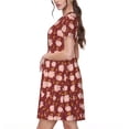 thumbnail image 2 of Xecao Mignon Cochon avec Pièces de Monnaie pour Femmes Été Robe Midi à Manches Courtes avec Poches Robe Décontractée T-Shirt Fluide Robe de Plage, 2 of 6