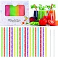 thumbnail image 1 of Pajitas de plástico resistentes, varillas de remoción corta, reutilizables, con 2 limpiadores, para vasos, sin BPA, apto para lavaplatos Colorido, 1 of 4