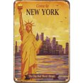 thumbnail image 1 of Placa Metal Vintage Paisaje Urbano Pintura Hierro Rectangular Pared 30x40cm, 1 of 9
