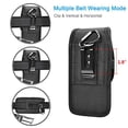 thumbnail image 6 of Phone Holster for Motorola Moto G Power 2022 G Stylus 5G G Pure G Play G Fast G7 Power G7 Play G7 Plus G6 E 2020 E6 Z4 Z3 Nylon Cell Phone Pouch Belt Holder Carrying Case with Clip Loop,Black, 6 of 7