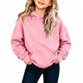 thumbnail image 2 of YOUYEDIAN Preppy Hoodies for Teen Girls Fall Winter Fleece Lined Hooded Sweatshirt Kids Casual Versatile Pullover, 2 of 5