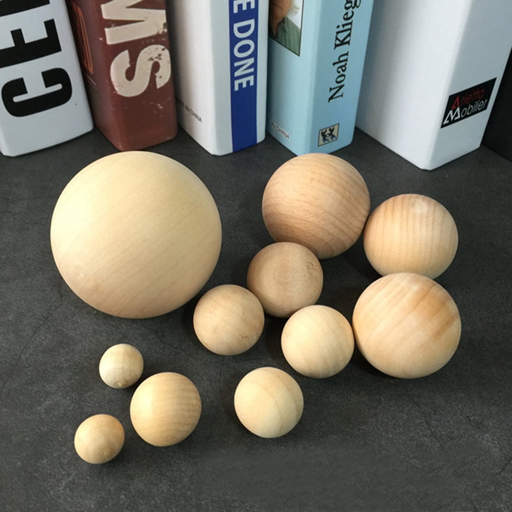 Uenhoy 4 Pcs Wooden Round Ball 3 Inch Unfinished Natural Wood Balls Wooden  Spheres for Crafts and DIY Projects