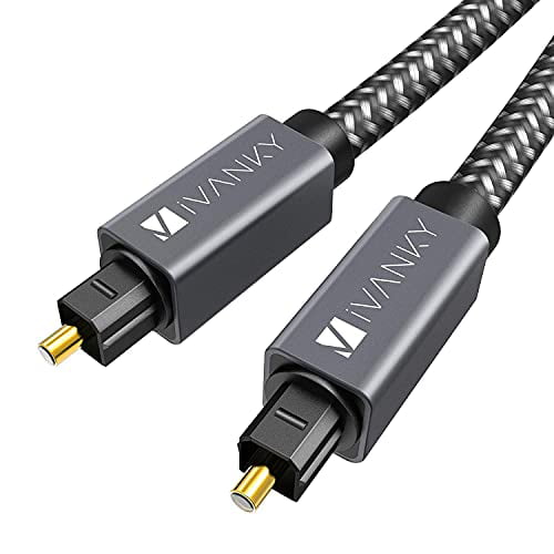 iVANKY Digital Optical Audio Cable 3.3ft/1M, Slim Nylon Braided Audio Optical Cord Toslink Cable for Bar, TV, PS4, Xbox, Samsung, Vizio, 24K - CL3 Rated, - Walmart.com