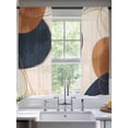 thumbnail image 2 of Brown Navy Blue Sheer Curtains 72 Inch Length 2 Panels Set, Modern Abstract Art Geometric Voile Window Treatment Rod Pocket Curtains Sheers Drapes for Bedroom/Living Room/Kitchen 52"x72"x2, 2 of 7