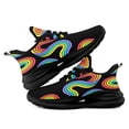 thumbnail image 4 of Coolcustomize Vibrant Rainbow Swirl Print Running Sneakers for Women, Wide Fit Walking Shoes, Wide Width  Athletic Footwear for Outdoor Sports, Low Top Lace-up Sport Shoes, FashionTrendy Tennis Shoes, 4 of 5