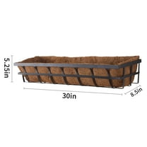 Mainstays 30" x 8.5" x 5.25" Rectangle Metal Window Box with All Natural Coconut Fiber Liner