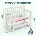 thumbnail image 2 of LOYALICE Outdoor Glider Rocking Chair,2 Person Bench Swings for Outside,HDPE All-Weather Resistant 2-Person Loveseat, Patio Glider with 660LBS Capacity for Backyard Garden Porch, White, 2 of 7