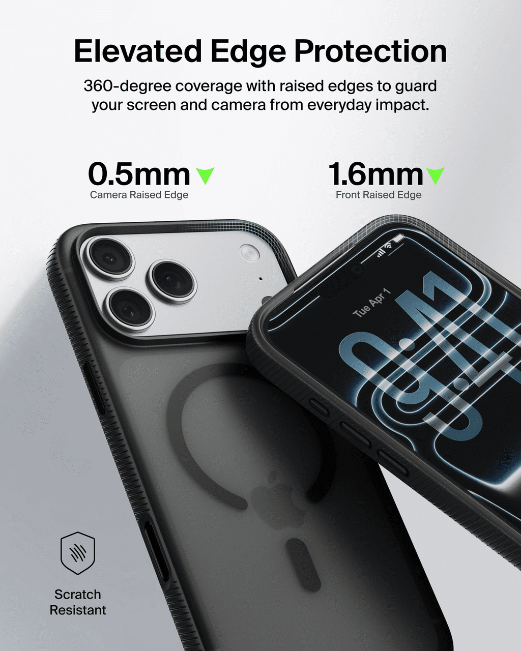 Belkin for iPhone 17 Pro Case, Grip, MagSafe Compatible w/Anti-Scratch & Anti-Yellowing Coating, Touch Sensitive Camera Control - Military Grade, Anti-Slip, Magnetic, Shockproof, Protective-Black
