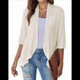 thumbnail image 1 of Cárdigan Abierto para Mujer, 3/4, Drapeado, Punto Suave, Color Albaricoque, Talla S, 1 of 7