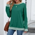 thumbnail image 6 of Odbmxy Long Sleeve Plus Size Shirts for Women Fall Plus Size Tops for Women Loose Sports Ribbed Leisure Solid Workout Tops,Green L, 6 of 8