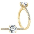 thumbnail image 2 of AFFY 0.27 Carat (Cttw) White Natural Diamond Semi Mount Classic Halo Engagement Ring In 14k Solid Yellow Gold (I-J Color, I2-I3 Clarity) Ring Size-12, 2 of 2