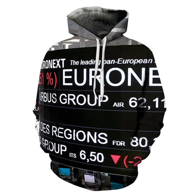 Nouveau Sweat à Capuche Flottant Numérique Mode Impression 3D Style Rue Printemps et Automne Sport Taille Européenne