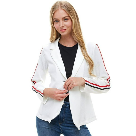 Tailored Blazer with Stripe Detail – Sporty Chic