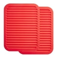 thumbnail image 1 of Generic 2-Pack Wave Silicone Heat Resistant Table Mats, Non-Slip Waterproof Kitchen Pads for Dishes, Tea Sets, and Countertops, Red, 1 of 6