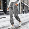 thumbnail image 2 of Women's Velvet Jogger Pants Elastic High Waist Casual Soft Velour Sweatpants with Pockets Fall Winter Daily Party Pants Fashion Bottoms Gray, 2 of 9
