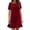Red Dress, variant on Plus Size Women's Ribbed Velvet Ruffled Hem Mini Dress Round Neck Short Sleeve Solid Casual T-Shirt Dress Cocktail Party Shift Dress Red