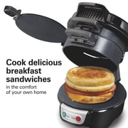 Hamilton Beach Breakfast Sandwich Maker with Egg Cooker Ring, Breakfast Station, Black