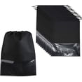 thumbnail image 1 of Bolsa de zapatos de viaje (12 piezas), cubierta antipolvo para almacenamiento de zapatos, bolsa portátil para zapatos con ventana transparente y cordón (S), 1 of 5