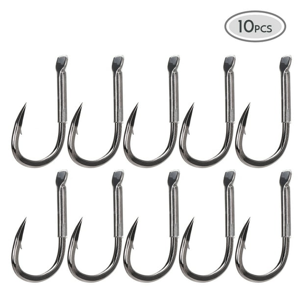 10Pcs 4# / 8# / 12# / 14# / 16# Thickened Flat Body Sharp Barbed Fishing  Hook Carbon Steel Carp Fishing Hook with Rubber Sleeve 