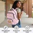 thumbnail image 3 of Bulopur Pink Axolotl Kids Backpack for Girls, Cute School Bag Lightweight/Breathable/Durable/Waterproof Multi-Pocket Book Bag for Kids 6-12 Back to School, 3 of 7