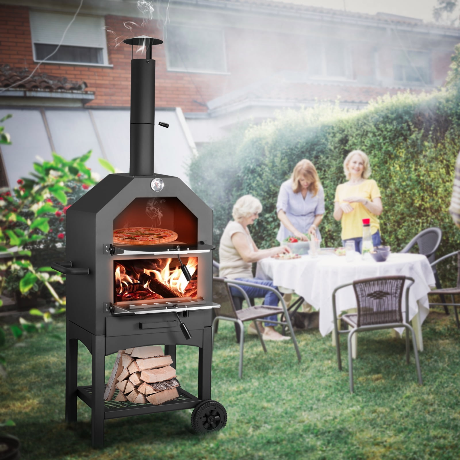 Buy Sonegra Outdoor Pizza Oven Wood Fire with Waterproof Cover