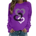 thumbnail image 4 of Craaazy Valentine Long Sleeve Tops for Women Love Heart Graphic Round Neck Shirt Gifts, 4 of 4