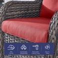 thumbnail image 5 of Gymojoy Outdoor 4-Piece Deep Seat Cushion Set, 22 x 25, Water Repellant, Fade Resistant, Deep Seat Bottom and Back Cushion for Swivel Chair, Sofa, and Couch,Red, 5 of 7
