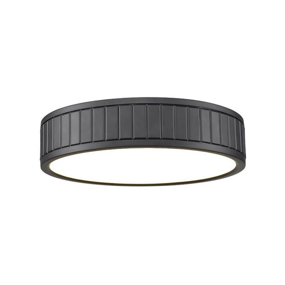 1005F12-MB-LED-Z-Lite-Madison - 24W 1 LED Flush Mount In Modern Style-3 Inches Tall and 12.5 Inches Wide-Matte Black Finish