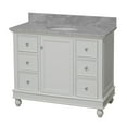 thumbnail image 3 of Bella 42" Bathroom Vanity with White Cabinet and Carrara Marble Top, 3 of 7