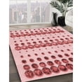 thumbnail image 3 of Ahgly Company Machine Washable Indoor Square Transitional Pink Area Rugs, 4' Square, 3 of 7
