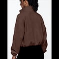 thumbnail image 4 of Chaquetas de Forro para Mujer, Sudaderas Extragrandes con Cremallera, Ropa de Invierno, Conjuntos de Larga y Corte Corto para Otoño. Color Café L, 4 of 10