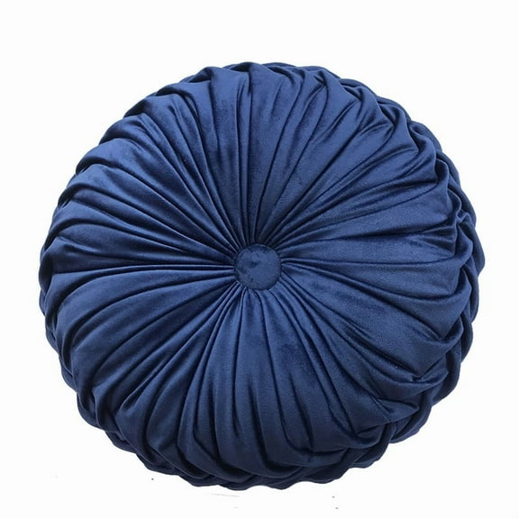Round Polyester Pillow, Sofa Bed Bedroom Decorative Throw Pillow (38cm,Royal Blue)