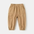 thumbnail image 2 of Generic Toddler Baby Boys Cargo Pants Pull on Elastic Waist Twill Baggy Joggers Solid School 𝐔niform Hiking Pants Autumn Winter Comfortable Stretch Fit Long Pant, 2 of 4