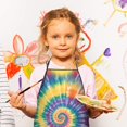 thumbnail image 2 of Colorful Rainbow Tie Dye Spiral Pattern Kids Aprons for Girls and Boys,Adjustable Neck Strap Toddler Aprons for Kids Cooking Baking, 2 of 6