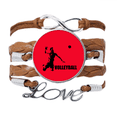 thumbnail image 1 of Voleibol deportivo Pulsera de cuero Negro trenzado pulsera de cuerda de amor Unbranded  M, 1 of 3