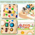 thumbnail image 3 of Juguete Montessori Busy Board Joyreal de madera con luz LED para niños pequeños, 3 of 7