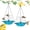 2pc, variant on 2026 New Solar Cascade Hanging Bird Bath Fountain, Outdoor Hanging Bird Bath with Solar Fountain, Large Humming Birds Baths Fountains, with Solars Pump & Glass Bowl, for Outdoor, Gardens