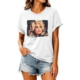 thumbnail image 3 of Dolly Shirt for Women Artistic Portrait Graphic Tee Country Music T Shirt Short Sleeve Crew Neck Casual Western Top, 3 of 5