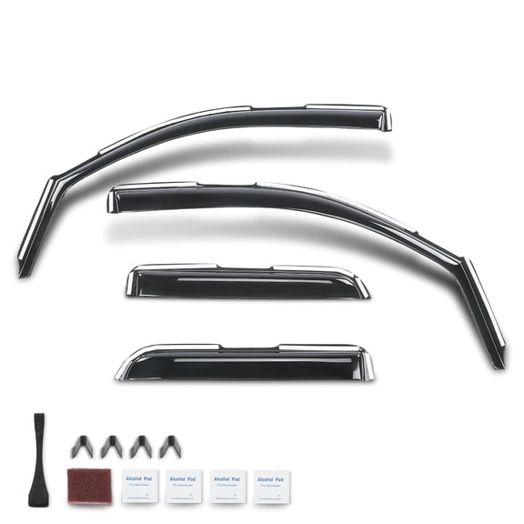 In-channel Window Visor Fit For 2014-2019 Chevy Silverado & GMC Sierra Double Cab