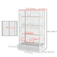 thumbnail image 3 of PawHut 39" Bird Cage with Stands, Tray, Handles, Food Containers, White, 3 of 10