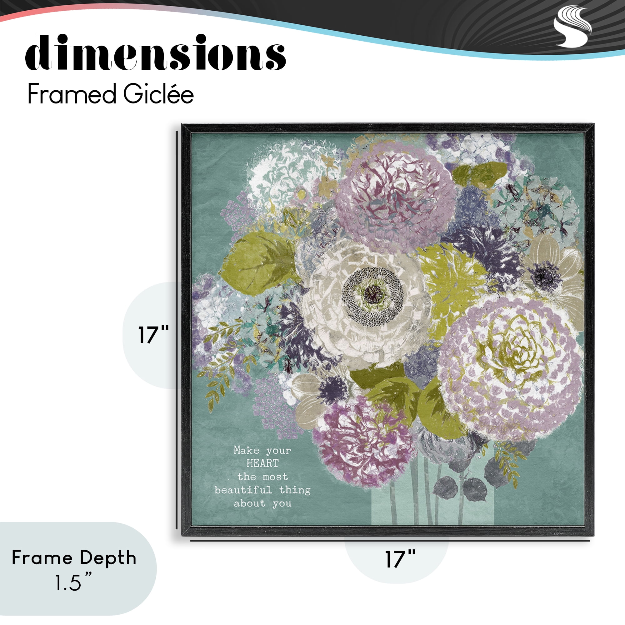 Stupell Industries Most Beautiful Thing Florals Black Framed Giclee Art, design by Suzanne Nicoll