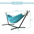 thumbnail image 2 of Classic Outdoor Cotton Hammock with 9 ft Steel Stand 450 lbs Capacity Blue, 2 of 7